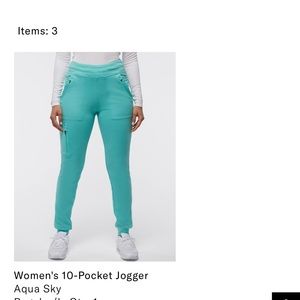 Jaanuu Aqua Sky scrub pants size Regular L. Brand new